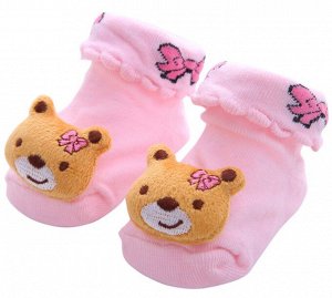 Носочки для малышей "Мишка розовый с бантиком"