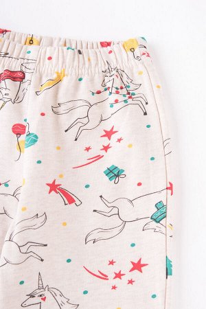 Пижама детская Crockid К 1568 светло-бежевый меланж, новогоднее волшебство
