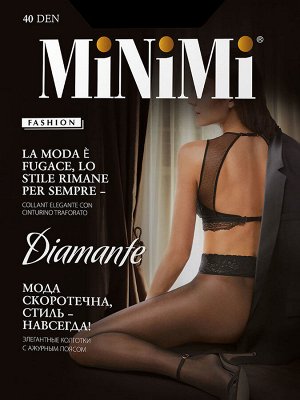 MINIMI DIAMANTE 40 колготки женские из микрофибры с ажурным поясом