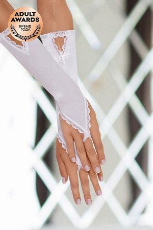 Перчатки атласные короткие SoftLine Collection, белый, S/L