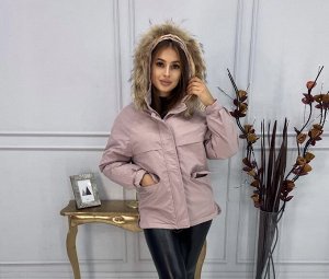 Женская Одежда 19001 "Однотон - Карманы" Розовая