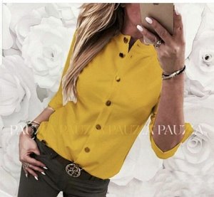 Рубашка Женская 3503 "Однотон - Классич №3" Желтая