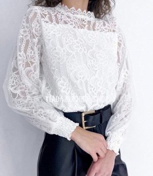 Рубашка Женская 5005 "Гипюр Однотонная №3" Белая