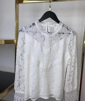 Рубашка Женская 4504 "Гипюр Однотон" Белая