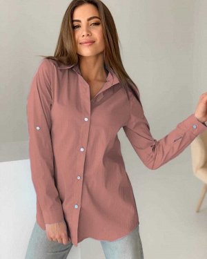 Рубашка Женская 4004 "Однотон Классич" Розовая