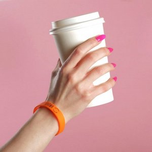 Силиконовый браслет &quot;Карма&quot; женский, цвет оранжевый, 18см