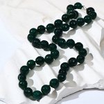 Бусы шар №10 гранёный &quot;Агат тёмно-зелёный&quot;, 50см