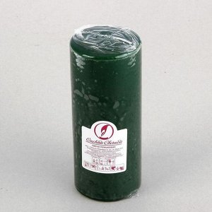 Свеча - цилиндр, 8х20 см, 90 ч, 795 г, темно-зеленая