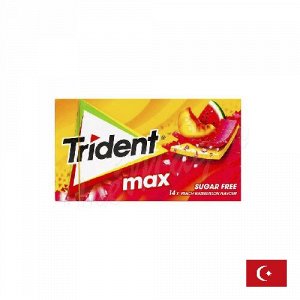 Trident Max Peach Watermelon 27g - Жевательная резинка Тридент Макс персик и арбуз. Без сахара