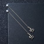Серьги висячие &quot;Цепочки&quot; змейки, цвет серебро
