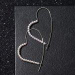 Серьги с жемчугом &quot;Сердечки&quot; незакрытые, цвет белый в серебре