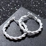 Серьги-кольца &quot;Лауд&quot; косички, цвет белый, d=3.5