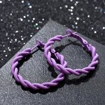 Серьги-кольца &quot;Лауд&quot; косички, цвет фиолетовый, d=3.5