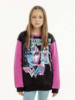 Свитшот (пуловер) для девочки длинный рукав цвет Мультиколор
