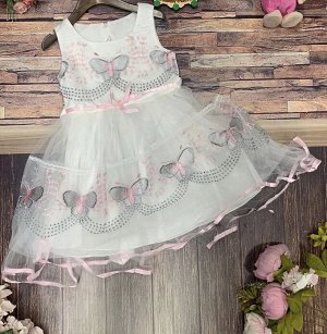 Платье Детское 5005 "Бабочки" Белый