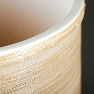 Горшок для цветов «Степь», керамический, с поддоном, 5 л, белый с бежевой полосой