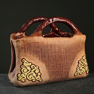 Горшок декоративный "Дамская сумка" желтая 2 л