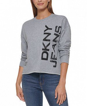 DKNY Jeans                                                                        Graphic Raw-Hem Sweatshirt