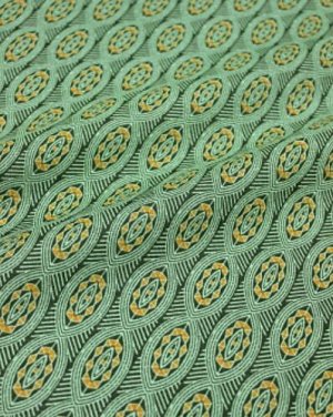 Ситец "Зеленый плетеный орнамент", ш.0.8м, хлопок-100%, 90гр/м.кв