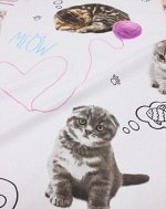 Перкаль &quot;Котята-мечтатели&quot;, ш.1.5м, хлопок-100%, 105гр/м.кв