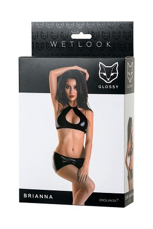 Комплект Glossy Brianna из материала Wetlook, черный, L