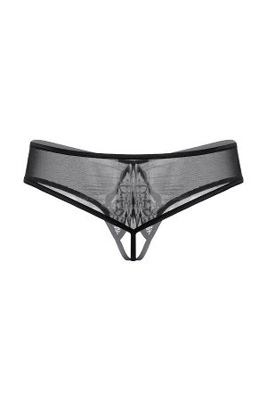 Трусики с кружевной вставкой открытые SoftLine Collection, черный, M/L