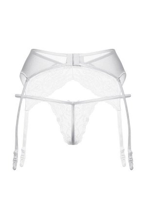 Пояс для чулок и стринги кружевные SoftLine Collection, белый, M/L