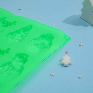 Форма для шоколада 3D Доляна «Ёлочные игрушки», 30x30 см, 12 ячеек, цвет МИКС