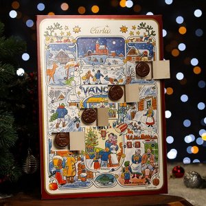 Адвент календарь с мини плитками молочного шоколада, 75 г
