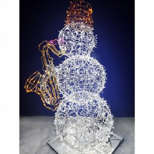 Светодиодная фигура "Снеговик музыкант", объёмная, 100 х 50 х 80 см, 40 Вт