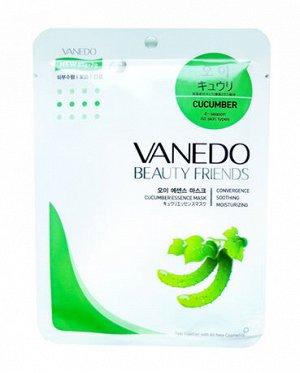 640142 "All New Cosmetic" "Vanedo" "Beauty Friends" Успокаивающая маска для лица с огуречной эссенцией 25гр. 1/800