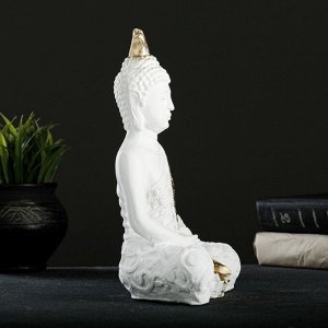 Фигура "Будда малый" 16х9х23см бело-золотая
