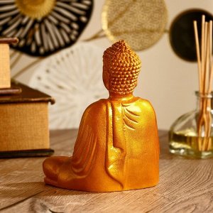 Сувенир "Будда" полистоун 15 см, золото