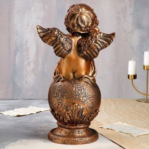 Статуэтка "Ангел на шаре со скрипкой", бронзовый цвет, 47 см