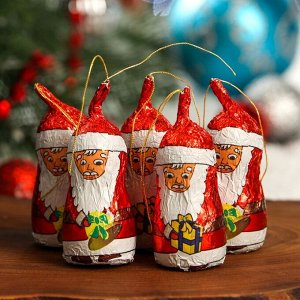 Фигурки из молочного шоколада "Санта Клаус" в пакете, 63 г