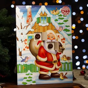 Адвент календарь с мини плитками из шоколадной массы "Санта", ассорти , 50 г