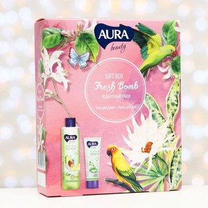 Подарочный набор Aura Beauty: гель для душа авокадо и розмарин, 250 мл + крем для рук, 75 мл