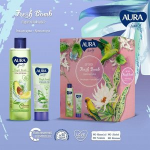 Подарочный набор Aura Beauty: гель для душа авокадо и розмарин, 250 мл + крем для рук, 75 мл