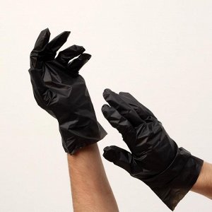 Перчатки BENOVY ТPE, перчатки из термопластичного эластомера, черные, XL, 100 пар