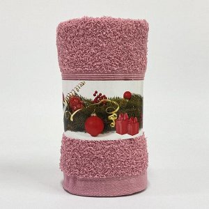 Полотенце махровое в подарочной упаковке "Карнавал желаний"  40*70 см, тем. розовый, хлопок