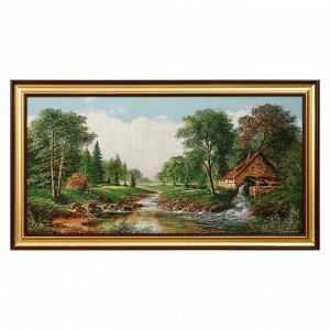 Гобеленовая картина  "Домик у реки"  80х40 (86*47)см