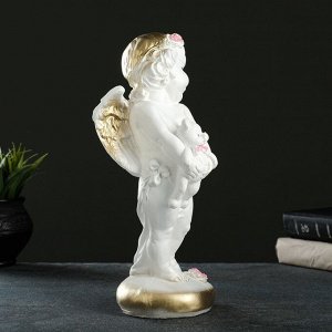 Фигура гипс «Ангел с Мишкой», перламутр, 30x13x13 см