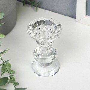 Стеклянный подсвечник на 1 свечу «Вазон с хрусталиком», 8.5?6?6 см