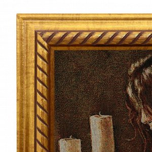 R219-40х57 Картина из гобелена &quot;Девушка на диване с обнаженными ногами&quot; (47х65)