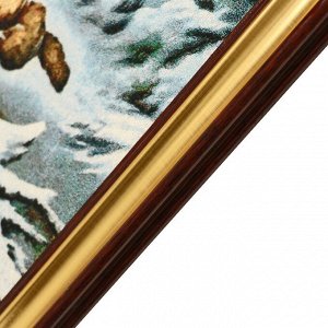 E109-40х80 Картина из гобелена "Снежные барсы" (48Х87)