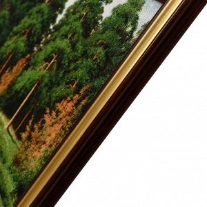 S008-40х80 Картина из гобелена "3 березки у лесного озерца" (48х87)