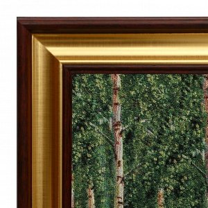 S092-40х80 Картина из гобелена "Сосновый переход в березовом лесу" (48х87)