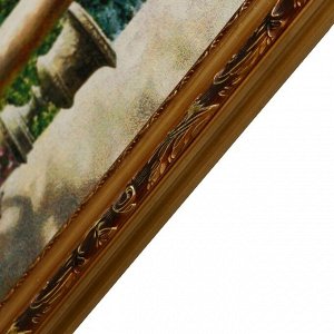 E068-50х100 Картина из гобелена "Девушка у колонны" (57х107)