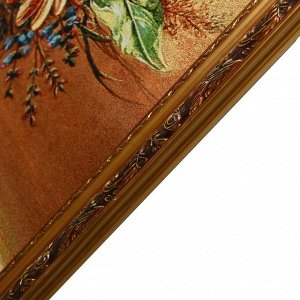 M017-60х120 Картина из гобелена "Букет подсолнухов в плетеной корзине" (65х125)