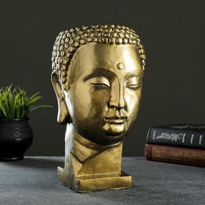 Кашпо - органайзер "Голова Будды" бронза, 27х16см